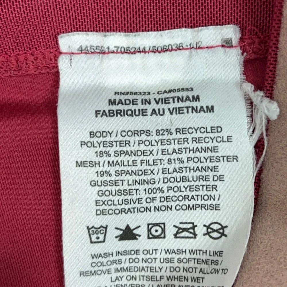 Nike Pro Leggings Women Small Red Gym Training Dri-FIT Mesh 7/8 Tights Pants Gym